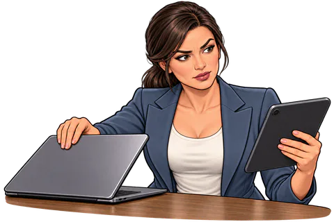 Illustration: Vera closes the fake installer.