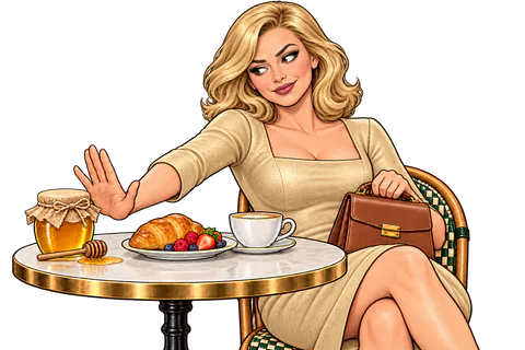Illustration: Cleo skips the purchase.